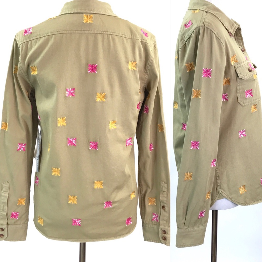Artisan De Luxe Brown Embroidered Shirt Size M - Picture 3 of 7